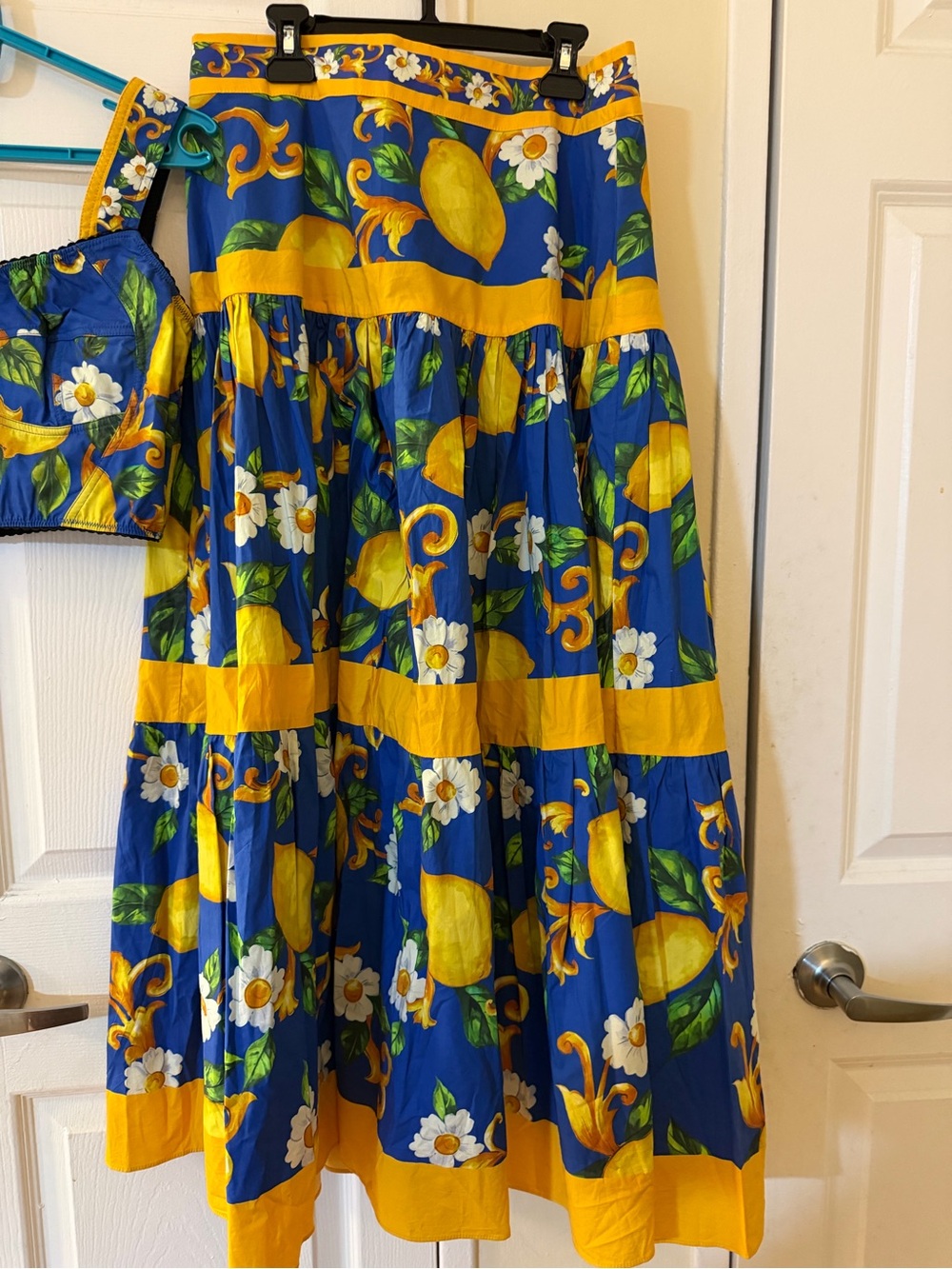 Blue & Yellow Floral Lemon top &Maxi Skirt - Women's - Picture 5 of 12